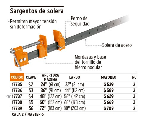 TRUPER SARGENTA 60"