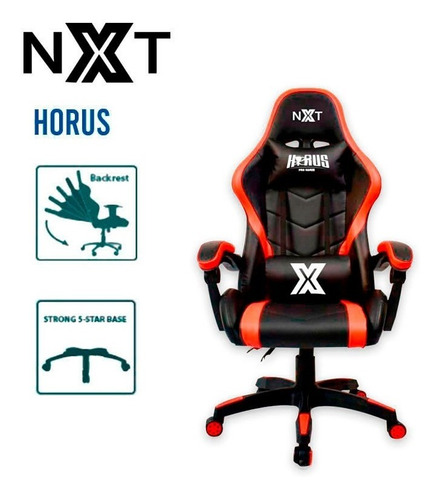 REDRAGON Silla Gaming Nxt Horus Black/red