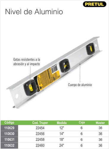 TRUPER NIVEL DE ALUMINIO