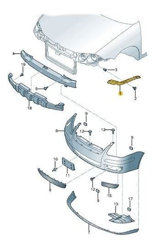VOLKSWAGEN PERFIL GUIA DERECHO PARACHOQUE DELANTERO