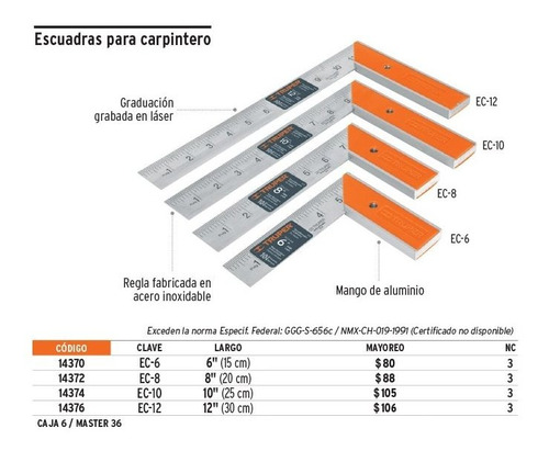 TRUPER ESCUADRA 6"